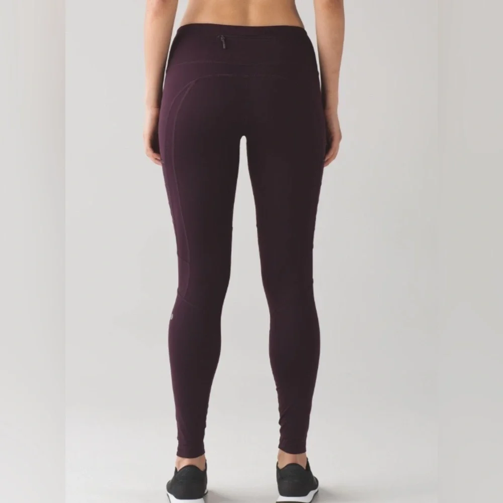 Lululemon | Fresh Tracks Tight Leggings Black Cherry Size 4 Yoga Running‎ Active